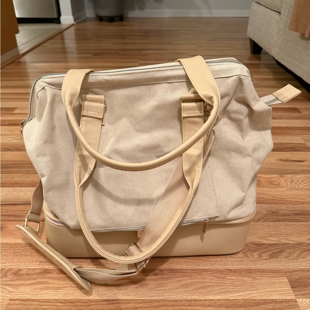 Beige Canvas Tote Bag